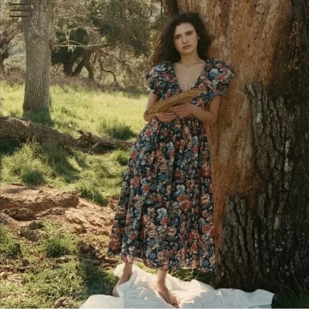 Doen Pescos dress in Indigo Iris Floral- NWT